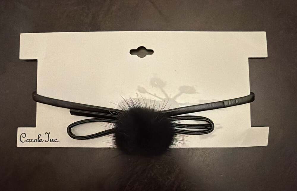 Carole Inc. Black Faux Fur Pom Pom Choker Necklace
